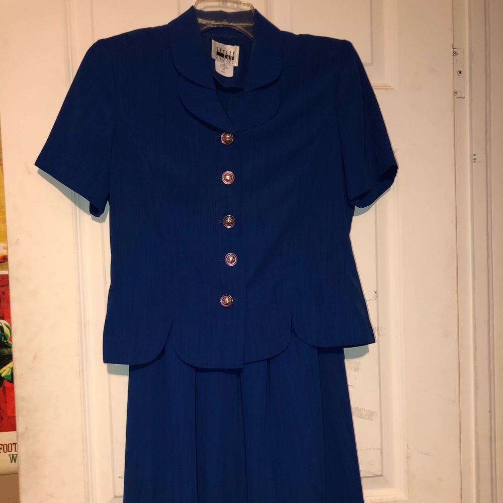 Like Brand New Blue Button-up Shirt w/ skirt